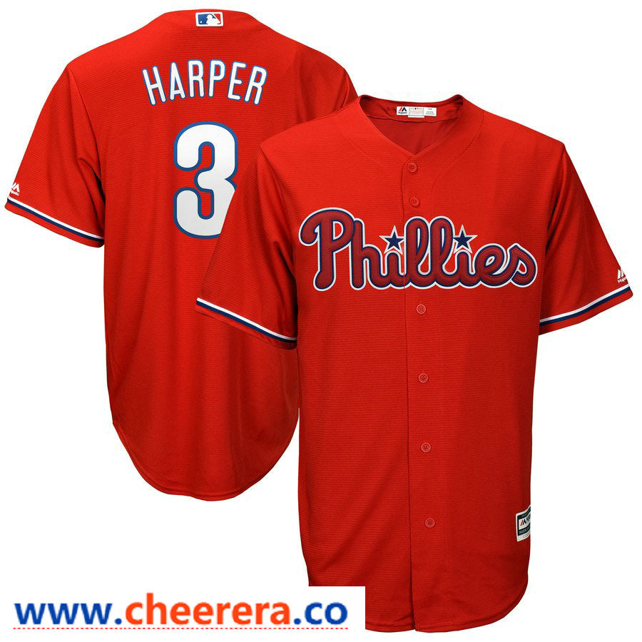 Bryce Harper Majestic Philadelphia Phillies scarlet jersey