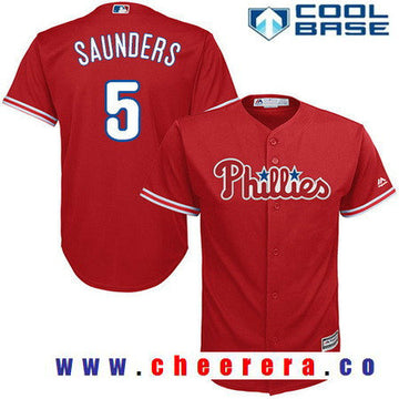 Michael Saunders Philadelphia Phillies red Alternate jersey