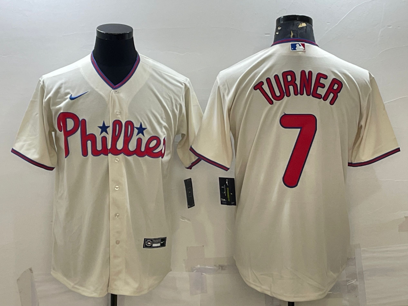 Trea Turner Philadelphia Phillies cream jersey
