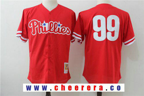 Mitch Williams Philadelphia Phillies red Throwback jersey