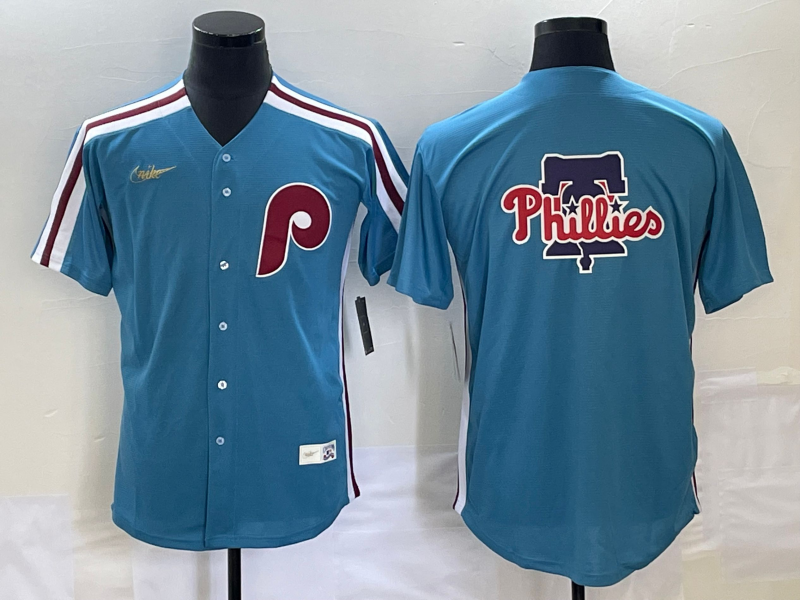 Logo Philadelphia Phillies blue Throwback jersey
