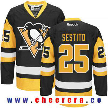 Tom Sestito Pittsburgh Penguins black Third jersey