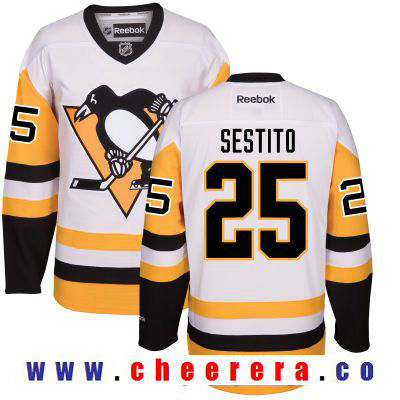 Tom Sestito Pittsburgh Penguins white Third jersey