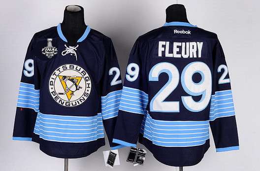 Marc-Andre Fleury Pittsburgh Penguins navy Third jersey