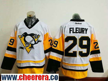 Marc-Andre Fleury Pittsburgh Penguins white Throwback jersey
