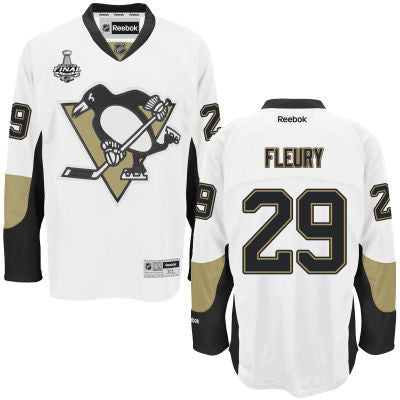 Marc-Andre Fleury Pittsburgh Penguins white Road jersey