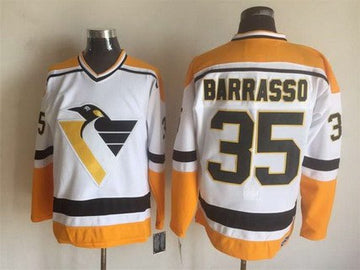 Tom Barrasso Pittsburgh Penguins white Throwback jersey