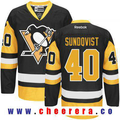 Oskar Sundqvist Pittsburgh Penguins black Third jersey