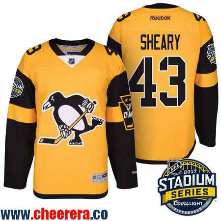 Conor Sheary Pittsburgh Penguins yellow Stadium Series jersey