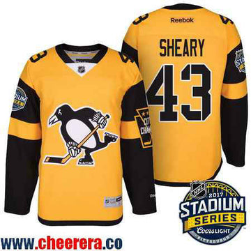 Conor Sheary Pittsburgh Penguins yellow Stadium Series jersey