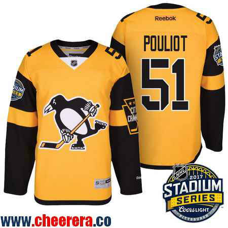 Derrick Pouliot Pittsburgh Penguins yellow Stadium Series jersey