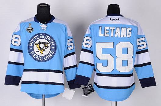 Kris Letang Pittsburgh Penguins blue jersey