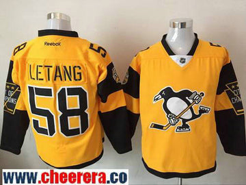 Kris Letang Pittsburgh Penguins yellow Stadium Series jersey