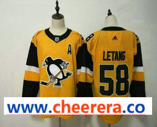Kris Letang Pittsburgh Penguins yellow Alternate jersey