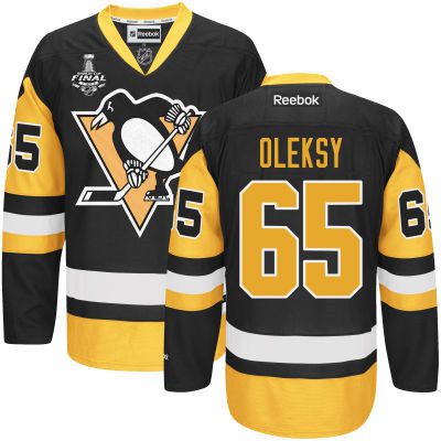 Steve Oleksy Pittsburgh Penguins black Third jersey