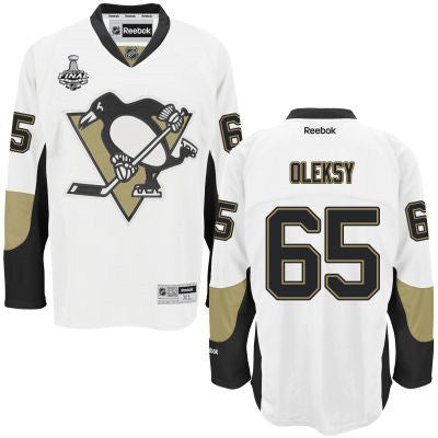 Steve Oleksy Pittsburgh Penguins white Road jersey