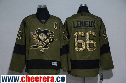 Mario Lemieux Pittsburgh Penguins green Salute To Service jersey
