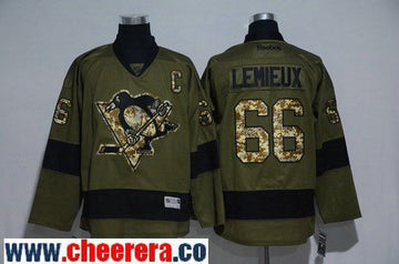 Mario Lemieux Pittsburgh Penguins green Salute To Service jersey