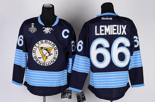 Mario Lemieux Pittsburgh Penguins navy Third jersey