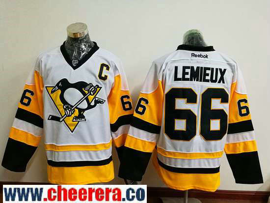 Mario Lemieux Pittsburgh Penguins white Throwback jersey