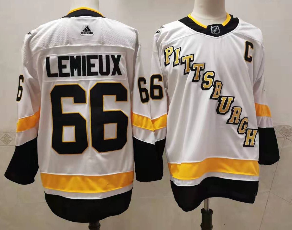 Mario Lemieux Pittsburgh Penguins white jersey