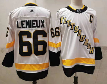 Mario Lemieux Pittsburgh Penguins white jersey