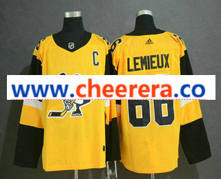 Mario Lemieux Pittsburgh Penguins yellow Alternate jersey
