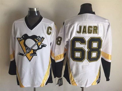 Jaromir Jagr Pittsburgh Penguins white Throwback jersey