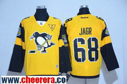 Jaromir Jagr Pittsburgh Penguins yellow Stadium Series jersey