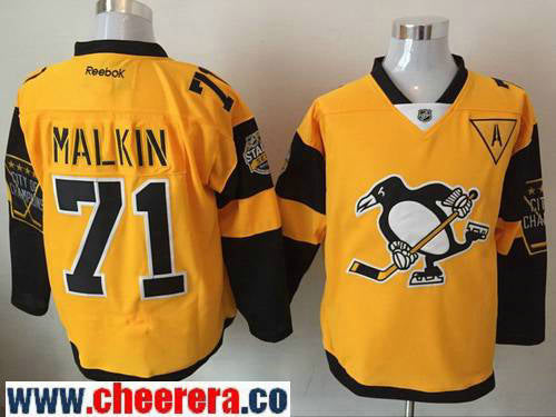 Evgeni Malkin Pittsburgh Penguins yellow Stadium Series jersey