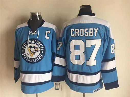 Sidney Crosby Pittsburgh Penguins blue Throwback jersey