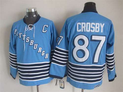Sidney Crosby Pittsburgh Penguins blue Throwback jersey