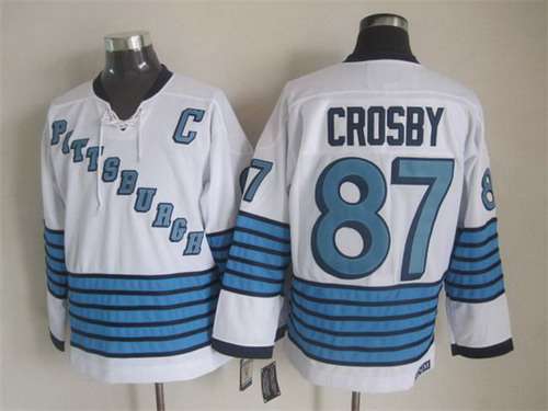 Sidney Crosby Pittsburgh Penguins white Throwback jersey