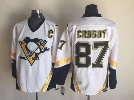 Sidney Crosby Pittsburgh Penguins white Throwback jersey