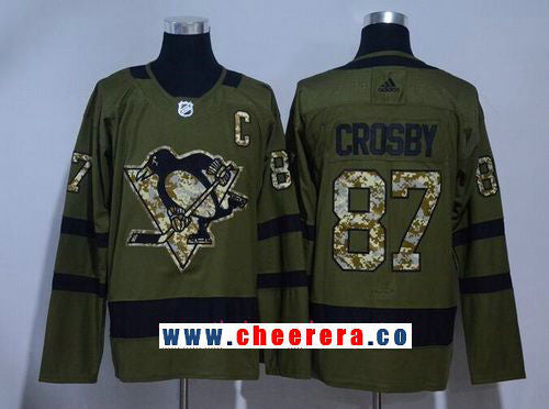 Sidney Crosby Pittsburgh Penguins green Salute To Service jersey