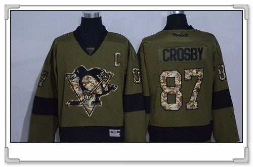 Sidney Crosby Pittsburgh Penguins green Salute To Service jersey