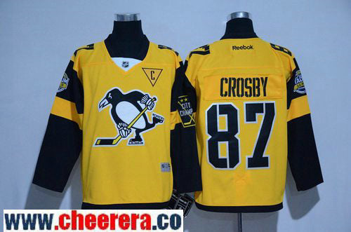 Sidney Crosby Pittsburgh Penguins yellow Stadium Series jersey