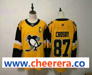 Sidney Crosby Pittsburgh Penguins yellow Alternate jersey