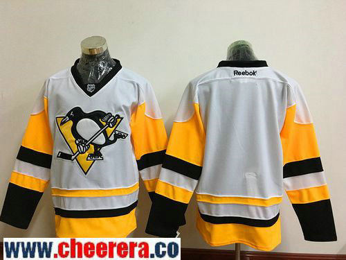 Custom Pittsburgh Penguins white Throwback jersey
