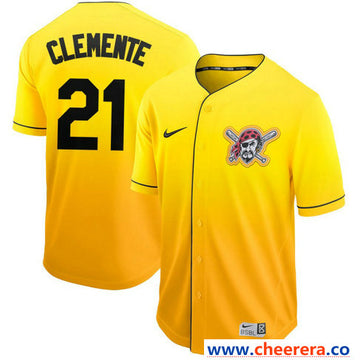 Roberto Clemente Pittsburgh Pirates gold jersey