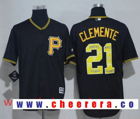 Roberto Clemente Pittsburgh Pirates black jersey