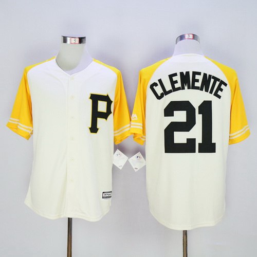Roberto Clemente Pittsburgh Pirates cream jersey