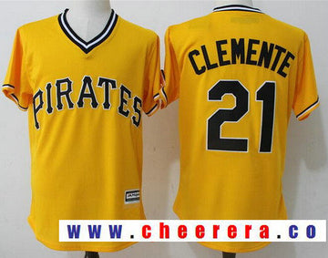 Roberto Clemente Pittsburgh Pirates yellow jersey