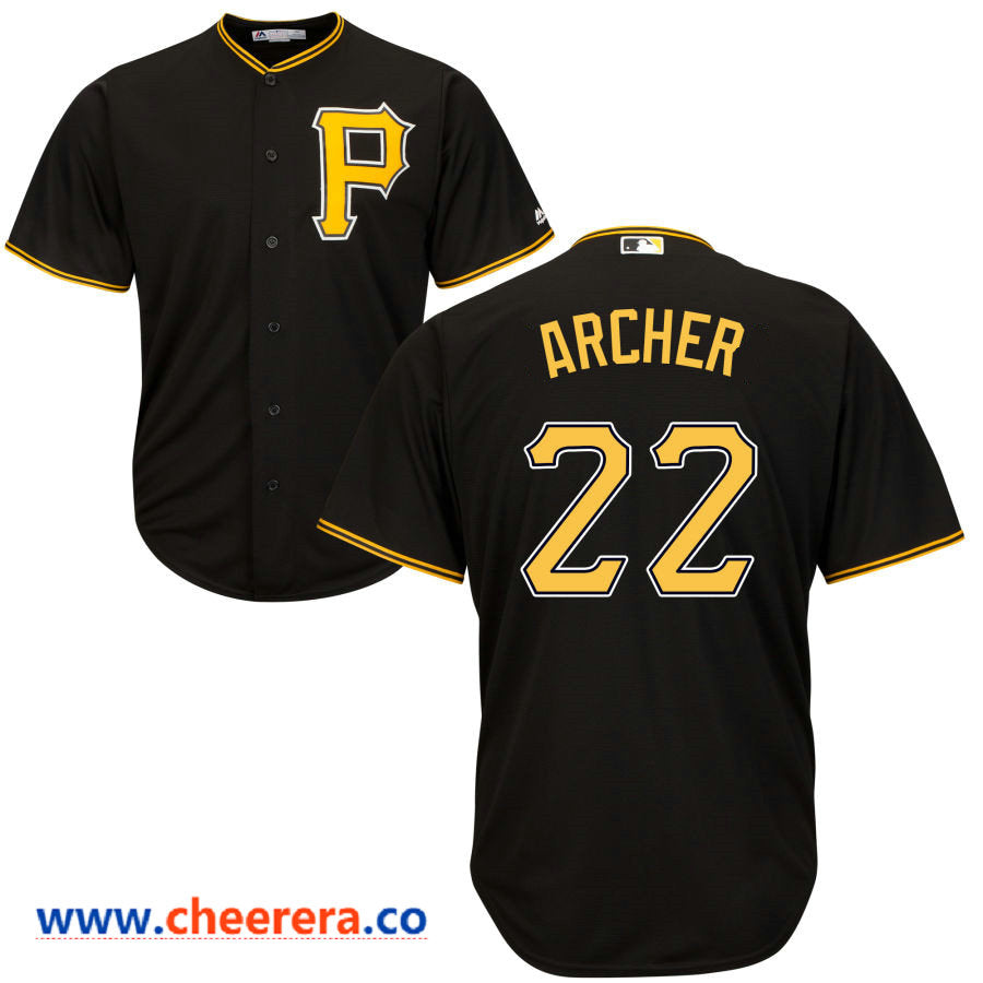 Chris Archer Majestic Pittsburgh Pirates black jersey