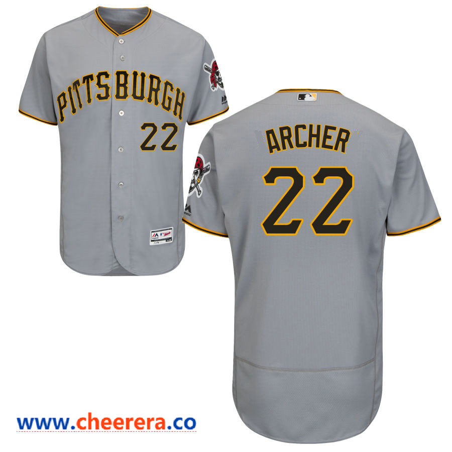Chris Archer Majestic Pittsburgh Pirates gray Road jersey
