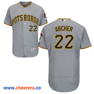 Chris Archer Majestic Pittsburgh Pirates gray Road jersey