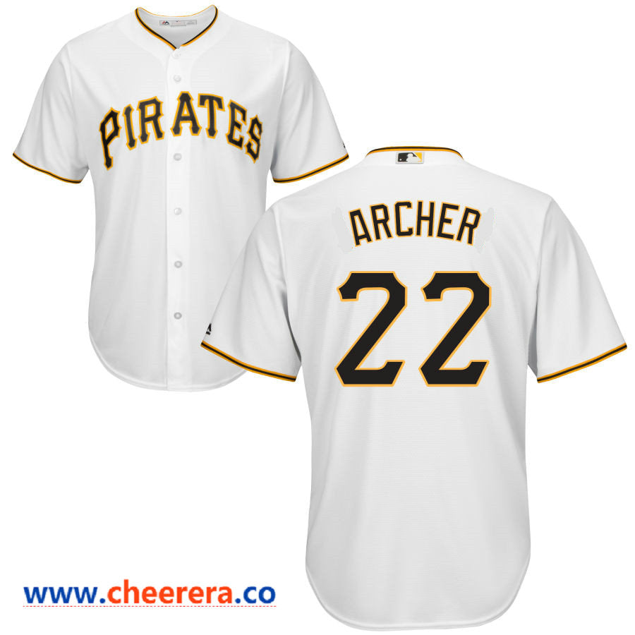 Chris Archer Majestic Pittsburgh Pirates white Home jersey