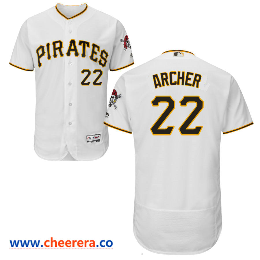 Chris Archer Majestic Pittsburgh Pirates white Home jersey
