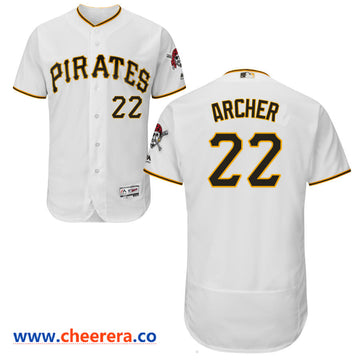 Chris Archer Majestic Pittsburgh Pirates white Home jersey