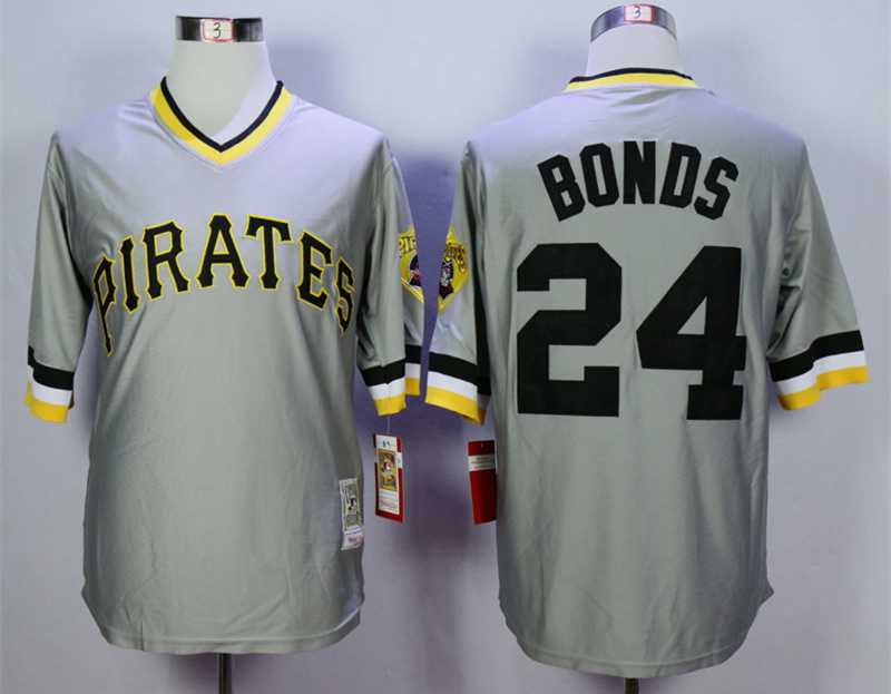 Barry Bonds Pittsburgh Pirates grey Throwback jersey